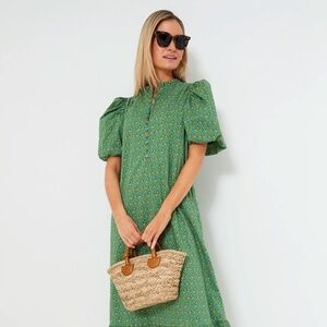 Hyacinth House Green Diamond Floral Mimi Midi Dress